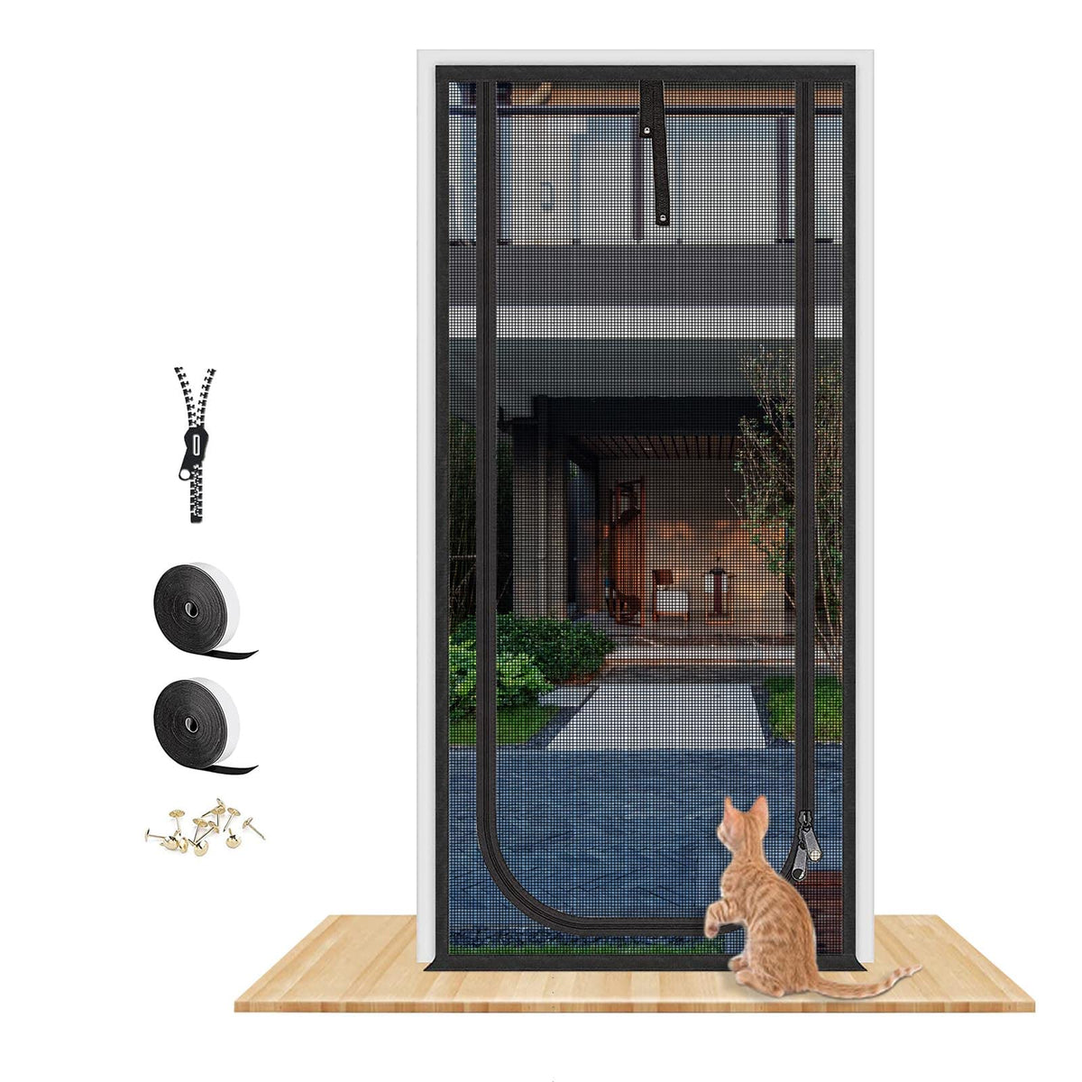 Puerta mosquitera QWR reforzada con cremallera evita salidas.