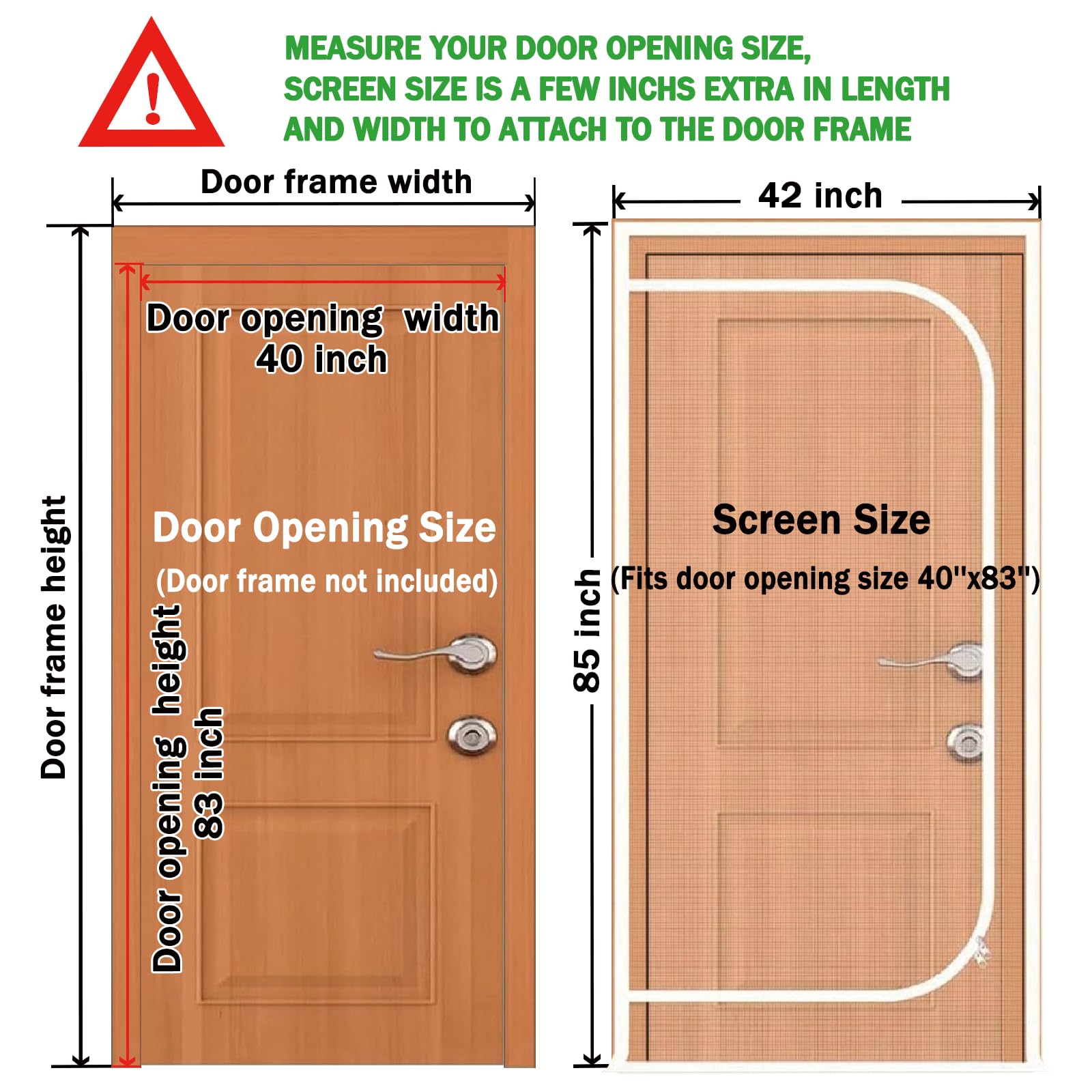 QWR puerta pantalla resistente con malla gruesa, ideal para mantener aire circulando.