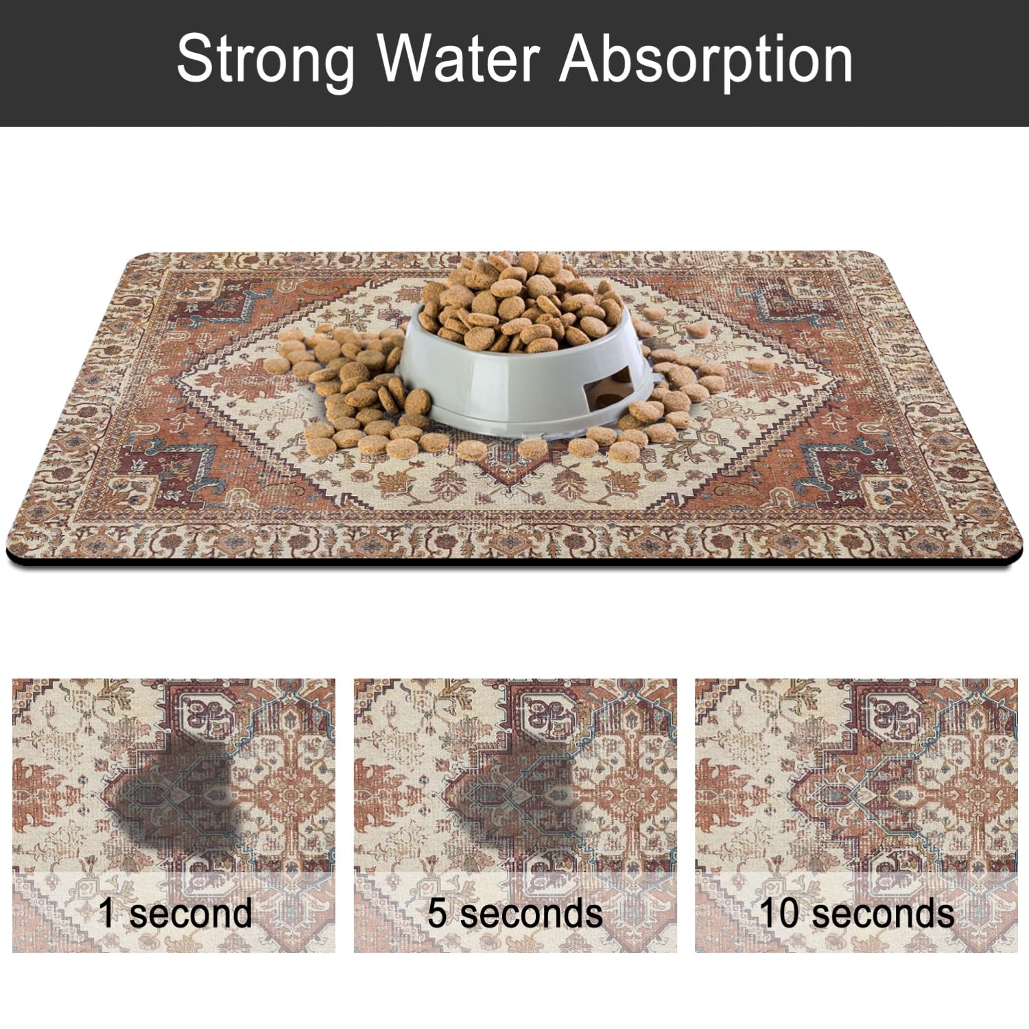 Alfombra QXWREL para tazones de agua o comida