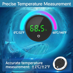 Lectura de 0-60°C para monitoreo continuo del tanque.