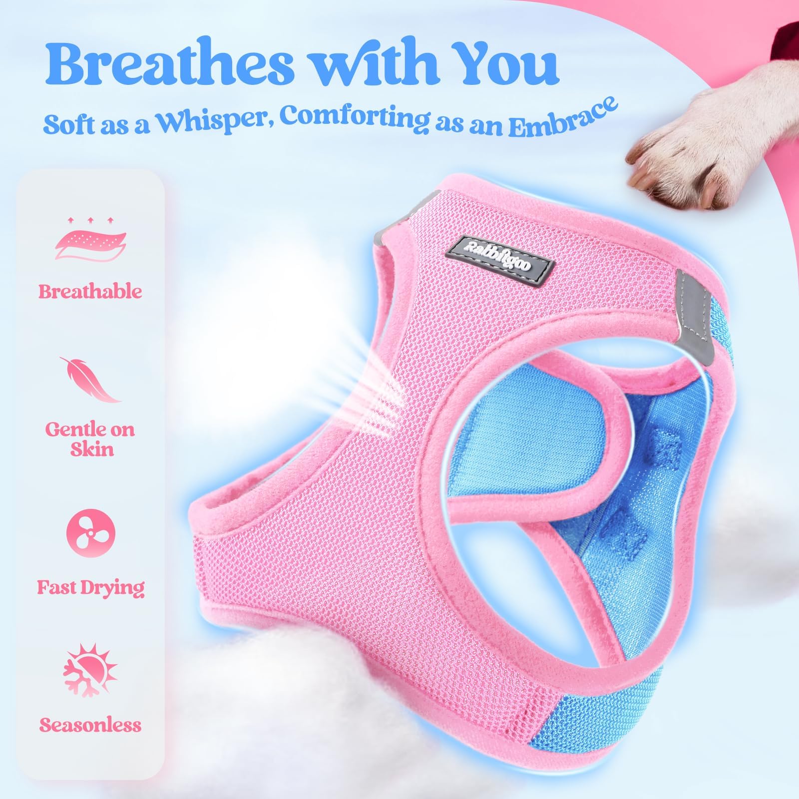 Ajuste con Velcro Rabbitgoo para un ajuste personalizado y seguro.