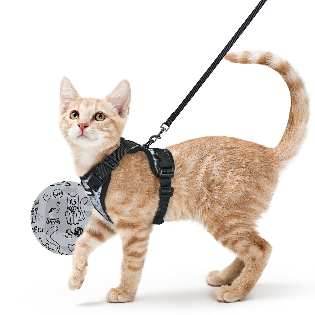 Arnés Rabbitgoo para gato ajustado con confort para paseos seguros