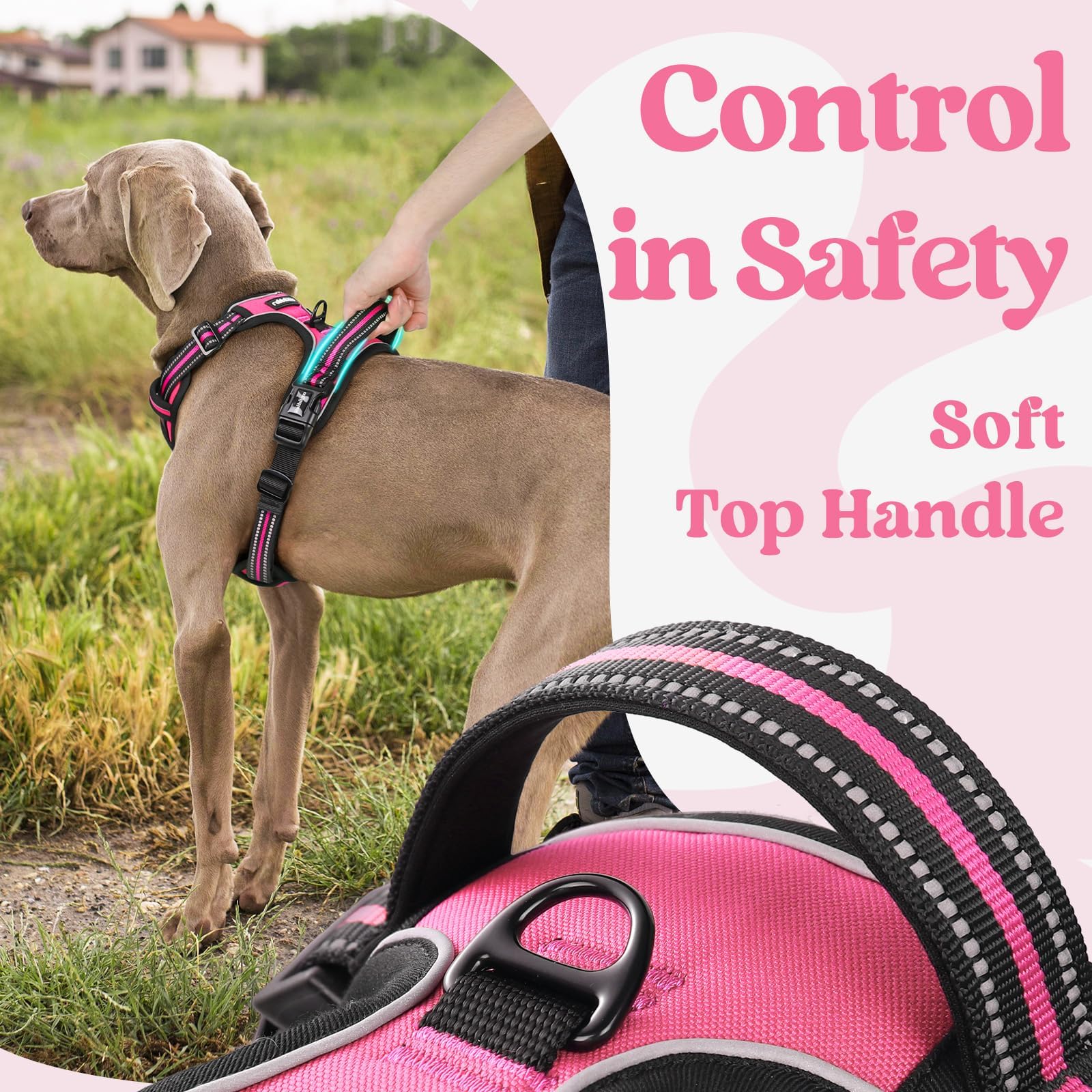 Mango superior ergonómico para control cómodo durante entrenamientos.