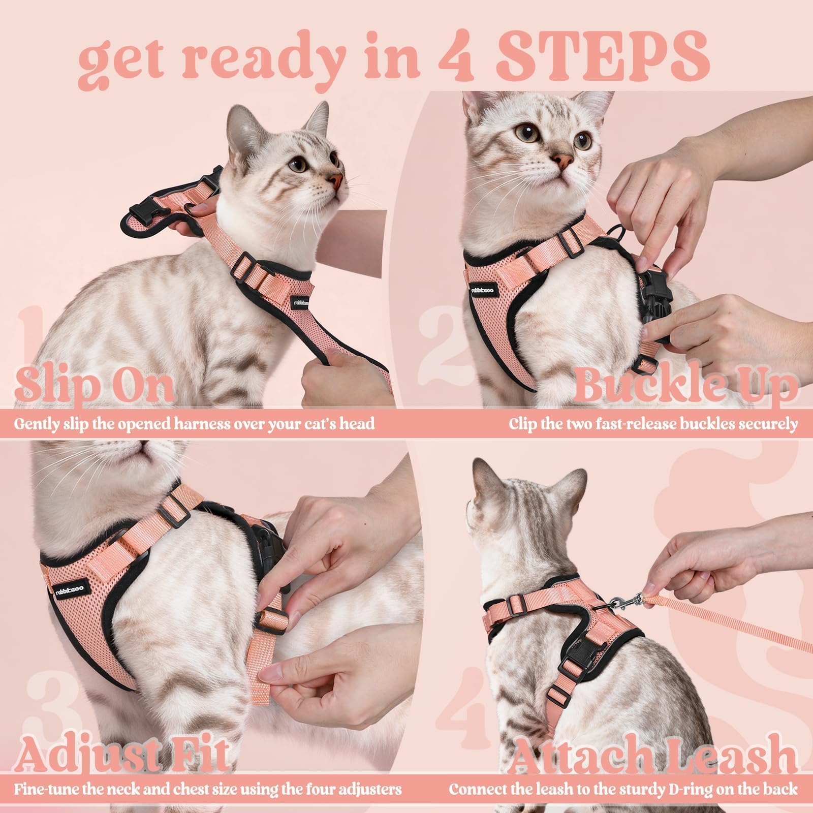 Chaleco con diseño Rabbitgoo en rosa salmon para estilo y comodidad.
