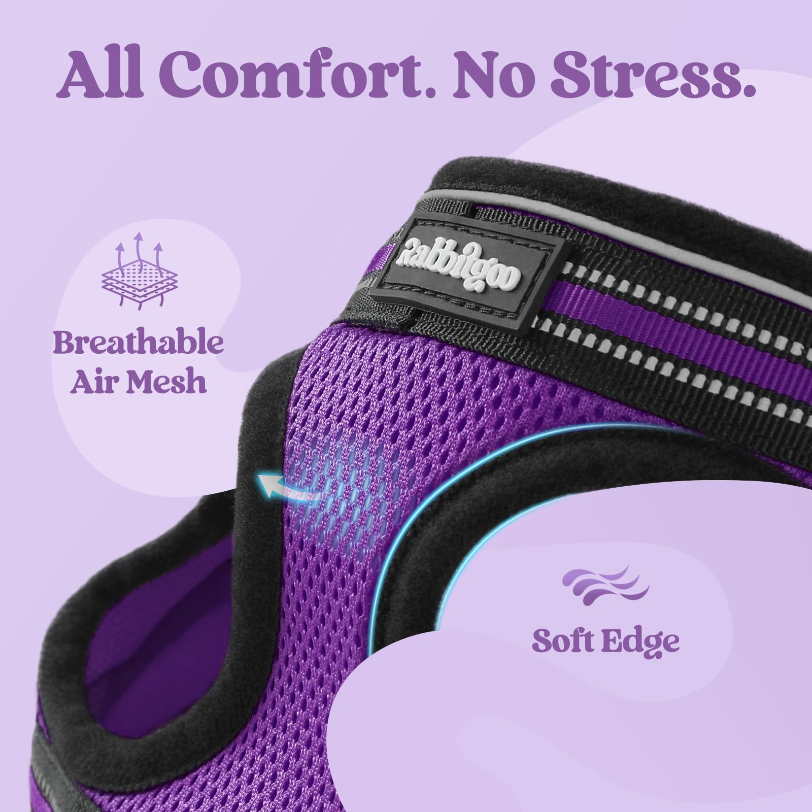 Diseño de arnés tipo chaleco rabbitgoo, vest ergonómico para gatos.