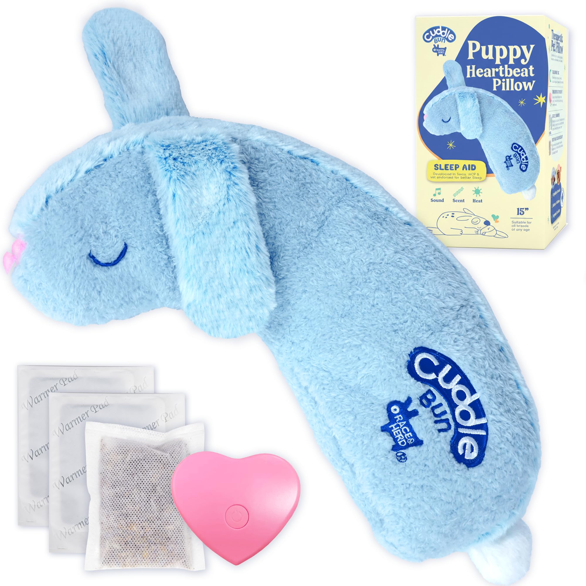 Race&Herd CuddleBun peluche latido imagen principal, ayuda a calmar al cachorro.