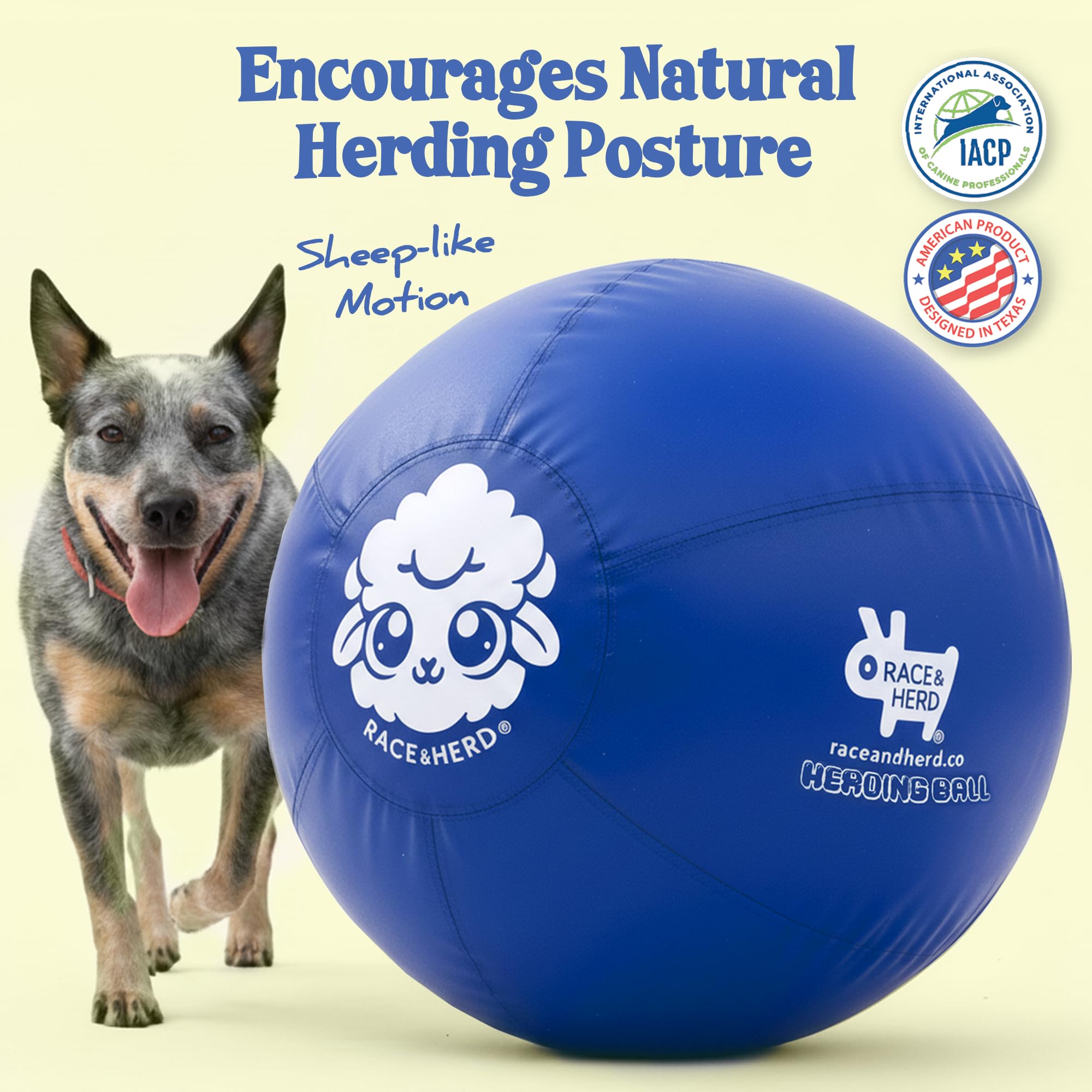Pelota Race&Herd de durabilidad alta en azul resistente a mordidas