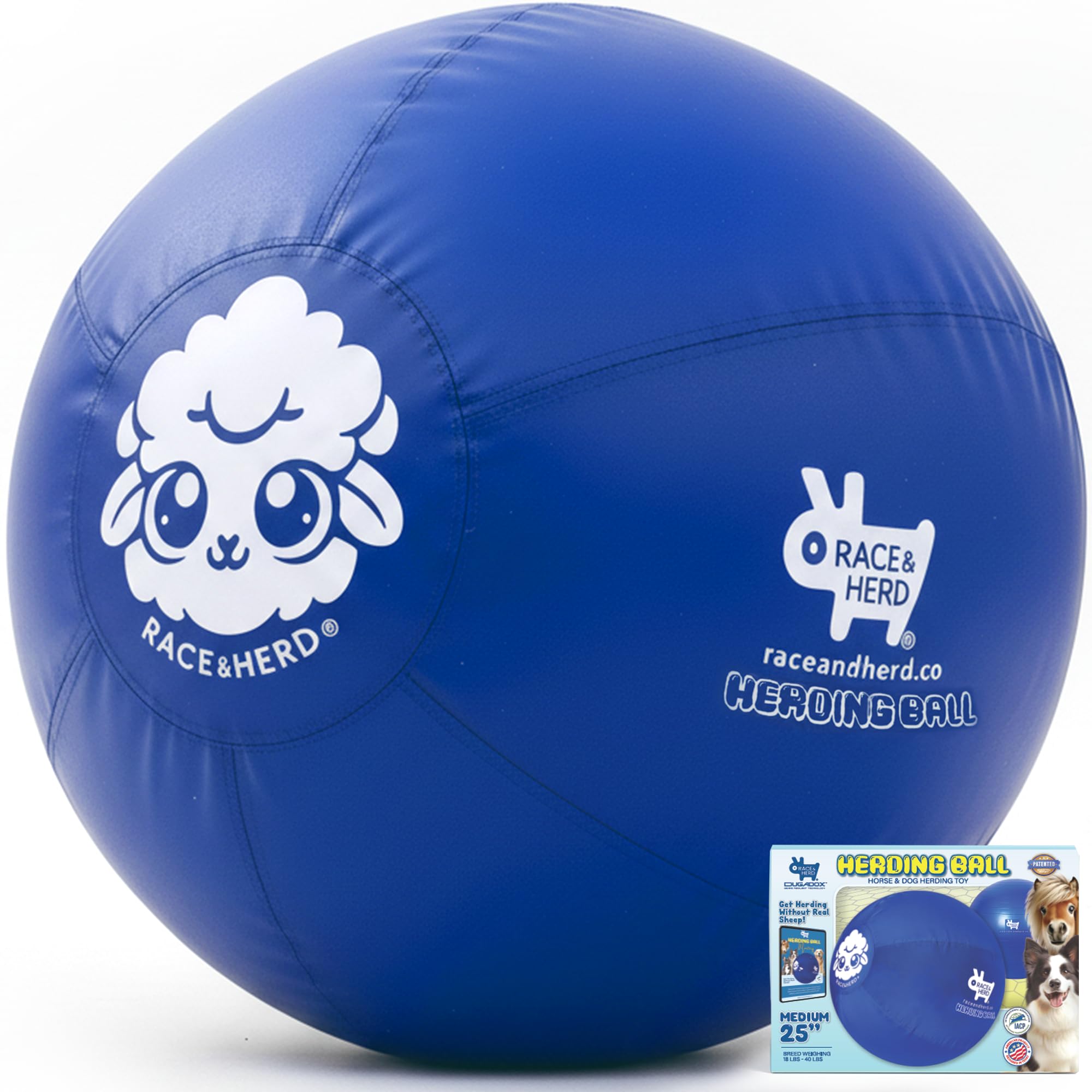 Race&Herd Pelota XXL Original Azul para juego exterior con perros grandes