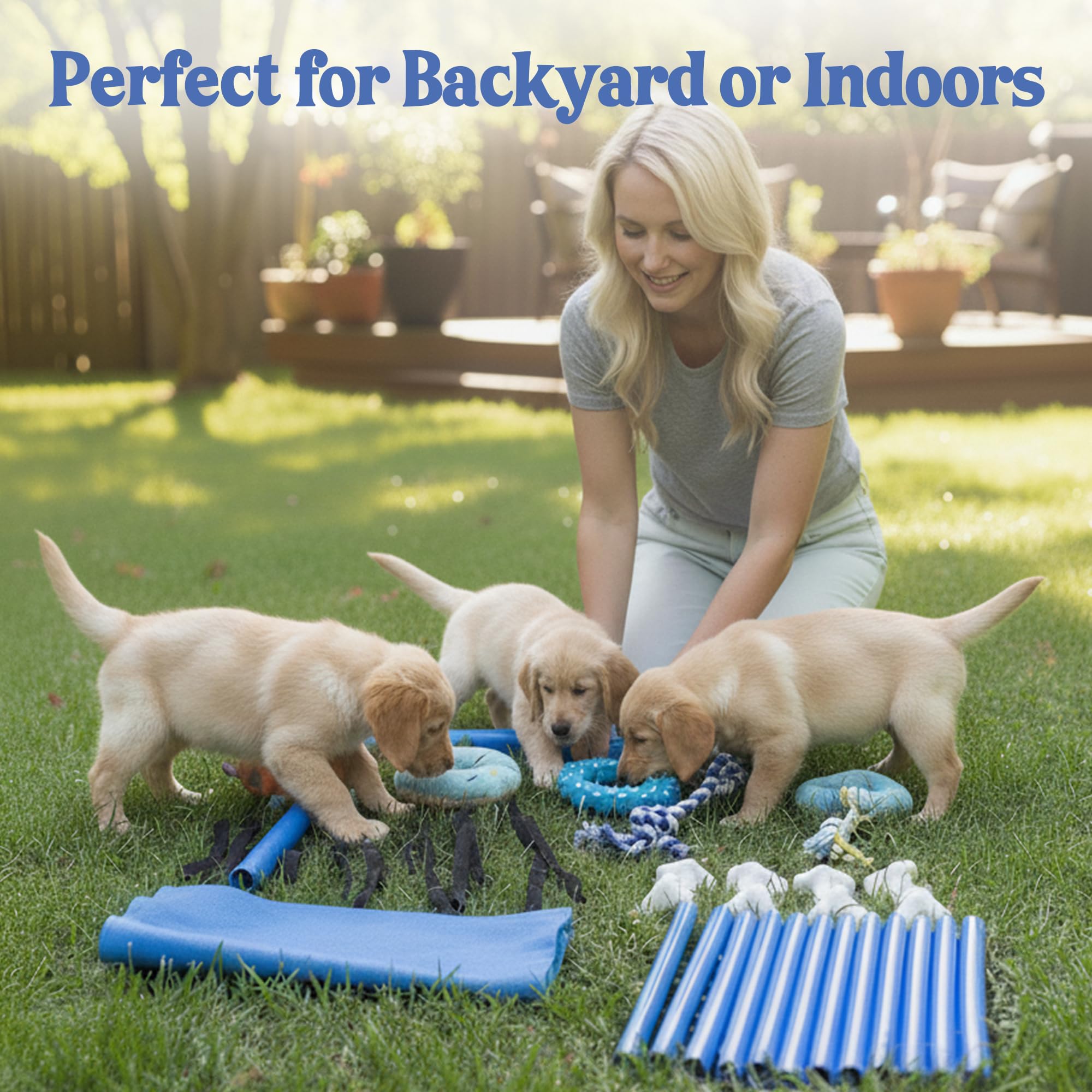 Race&Herd Puppy Play Gym: Componentes ajustables que crecen con tu cachorro.