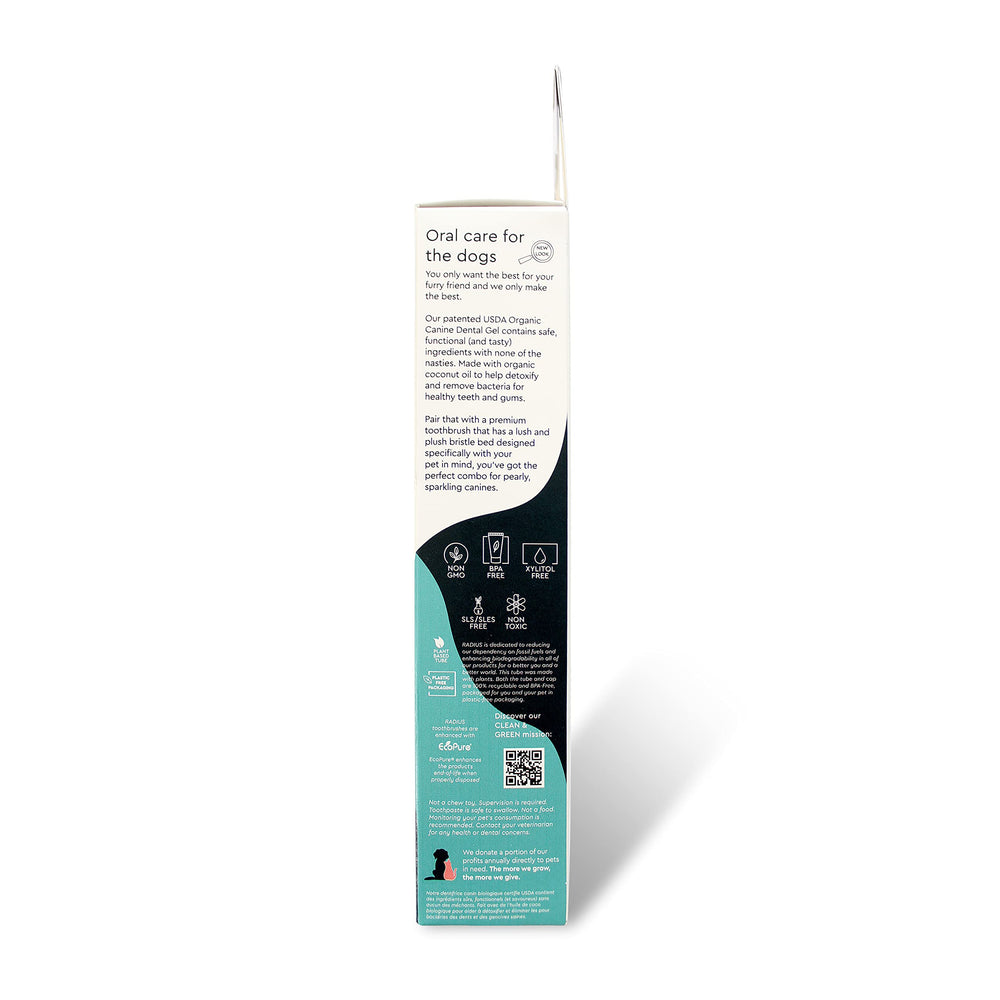 Pasta dental orgánica RADIUS de 0,8 onzas, aliento fresco para perros.
