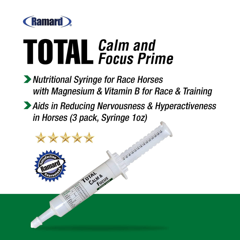 Ramard Total Calm y Focus, presentación 1oz para uso diario en caballos