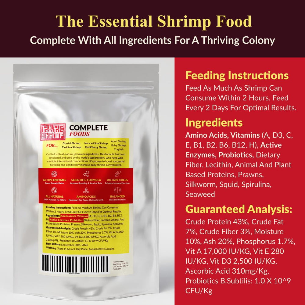 Rare Shrimp al alimento neocaridina coloración natural 200 g intensifica tonos vivos.