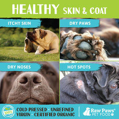 Raw Paws Aceite de coco orgánico en cuchara para dosis diarias y digestión