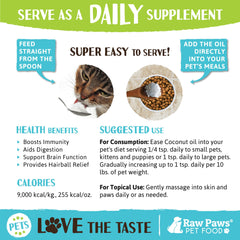 Raw Paws coconut oil softens paws and elbows for gentle relief.