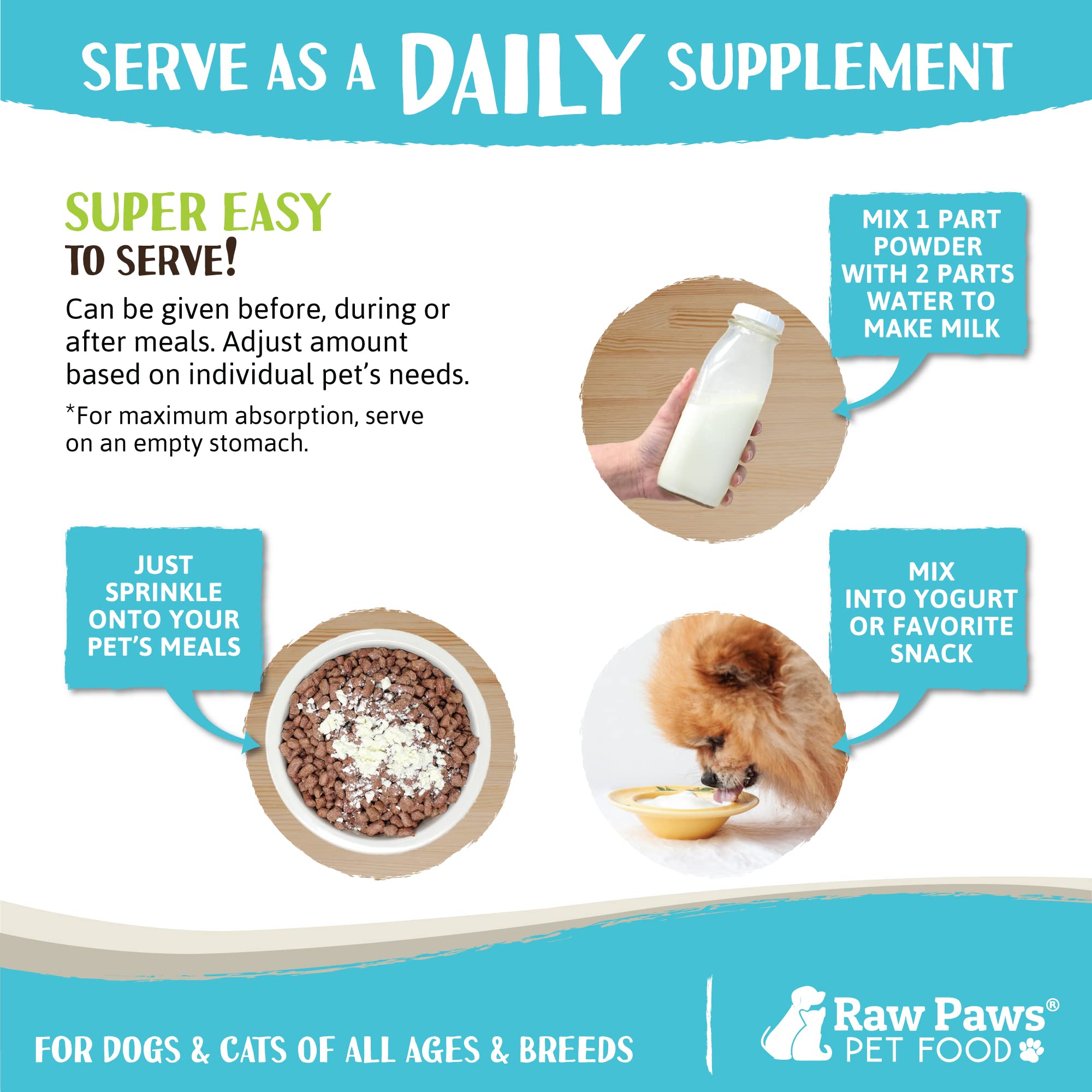 Raw Paws Colostro bovino apto para perros y gatos de todas las edades