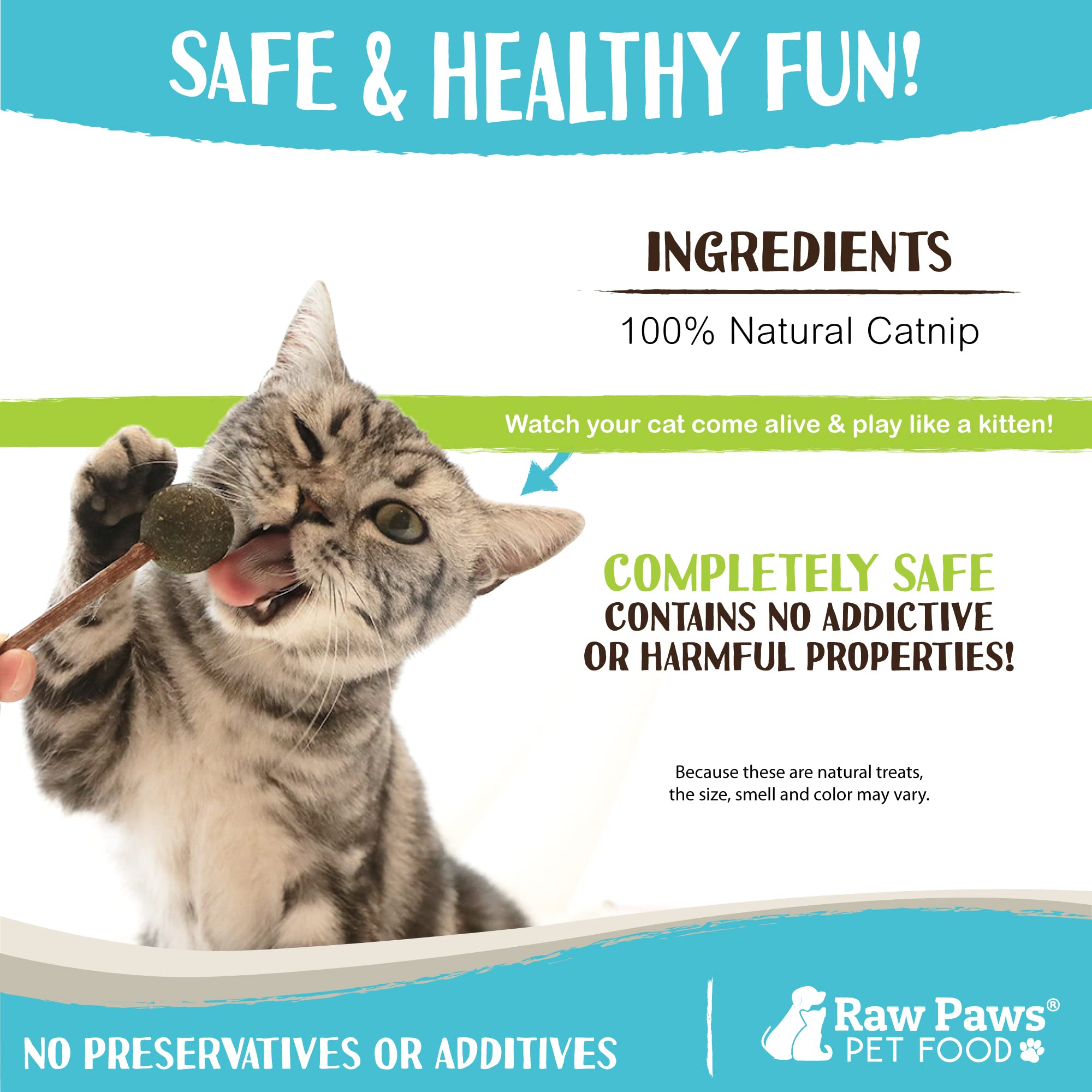 Raw Paws higiene dental para gatos con matatabi, apoyo al cuidado bucal al masticar.