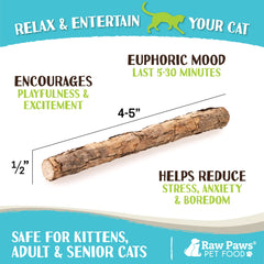 Raw Paws palitos matatabi ayudan a la salud bucal del gato