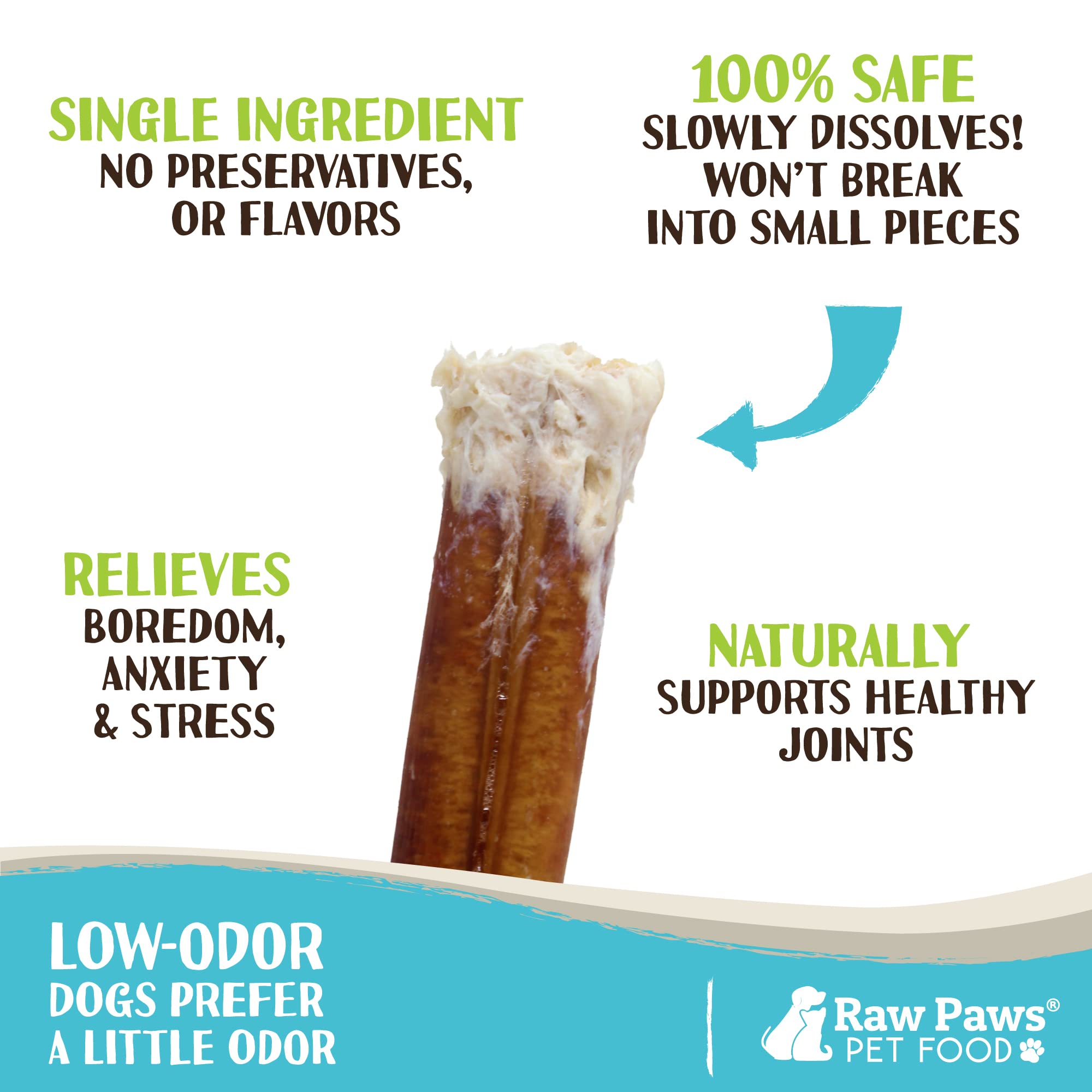 Raw Paws paquete de 5 palitos pizzle grandes para perros grandes.