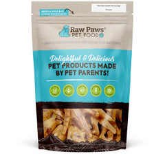 Patas de pollo secas de Raw Paws para perros, snack natural y sabroso.