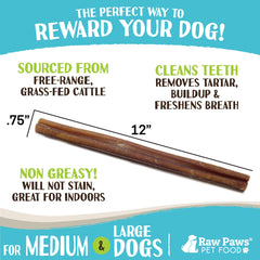 Raw Paws palitos sin antibióticos, pizzle de vacas pastoreadas para perros.
