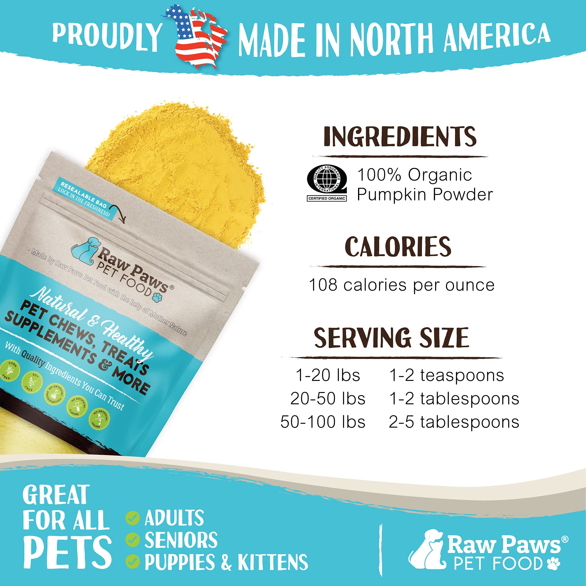 Espolvorear Raw Paws sobre la comida para más sabor y digestión.