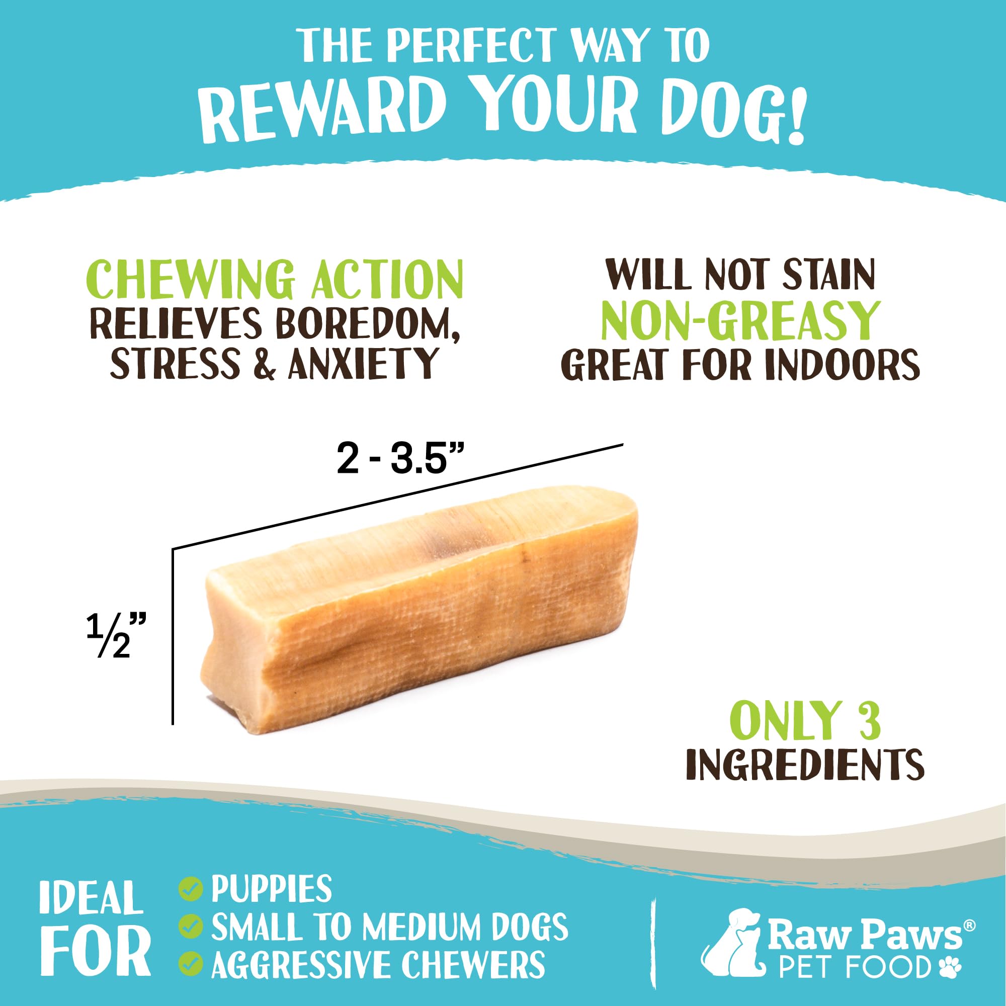Raw Paws masticables de yak facilitan digestión y uso diario