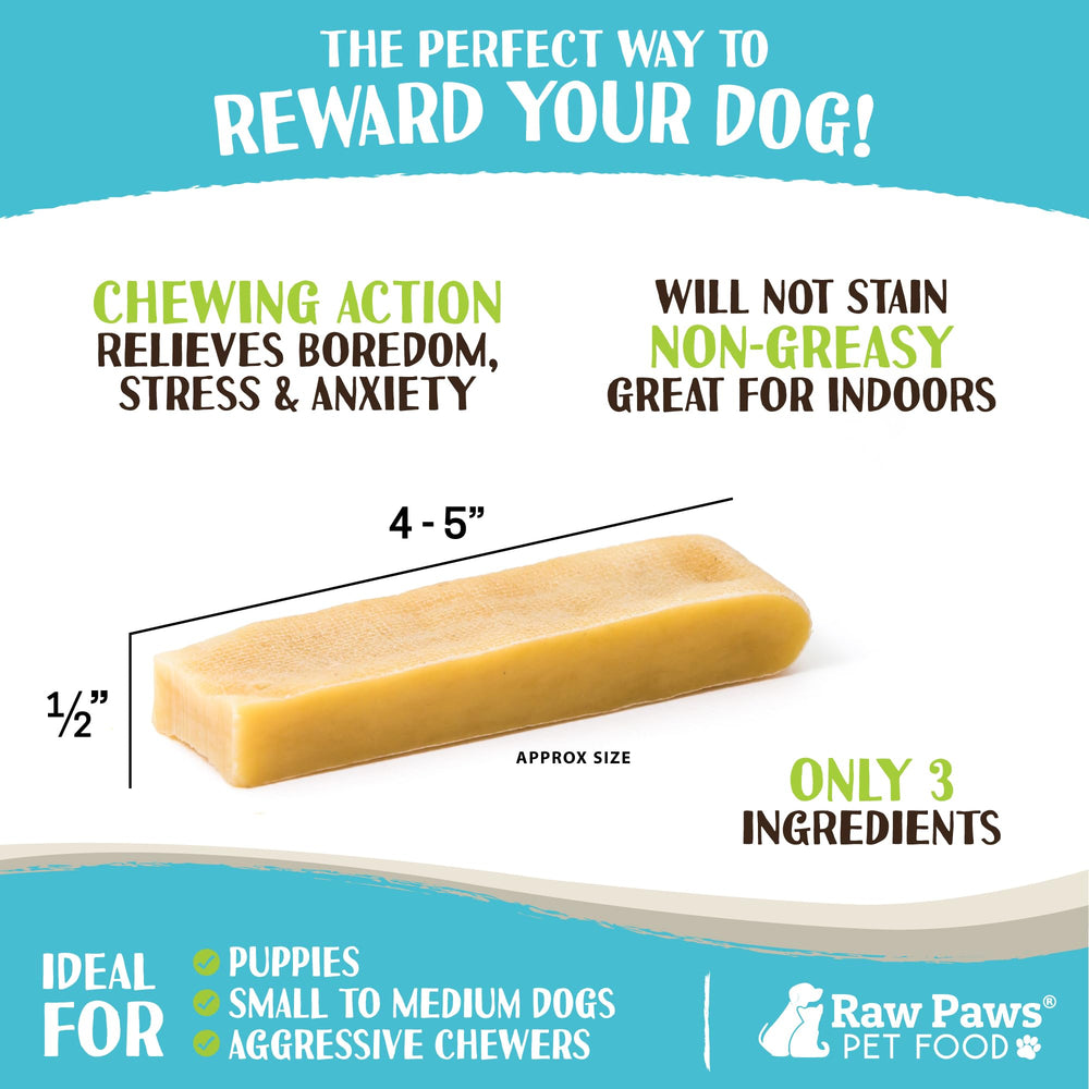 Raw Paws Yak chews, higiene bucal suave al masticar