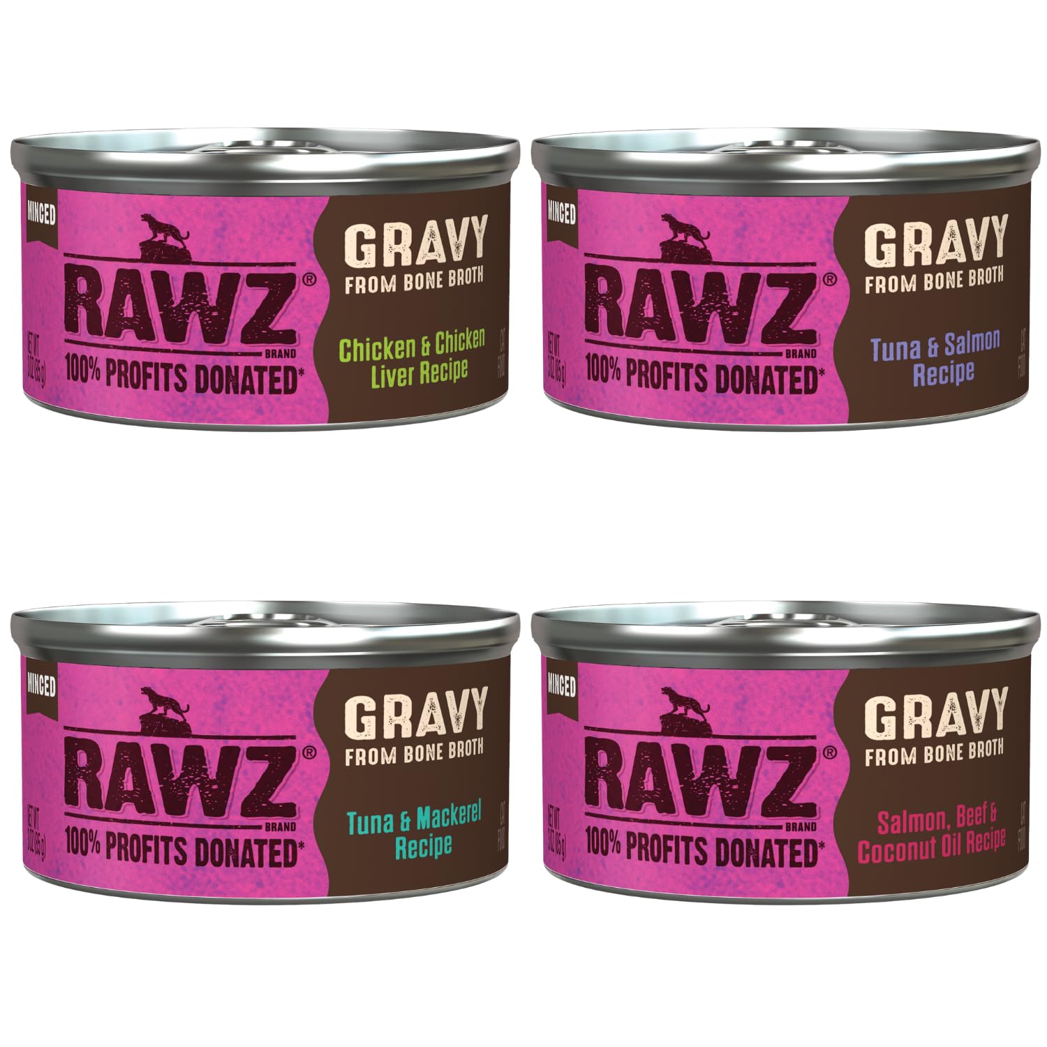 Rawz gato: variedad de sabores en lata de 3 onzas para mantener su interés.