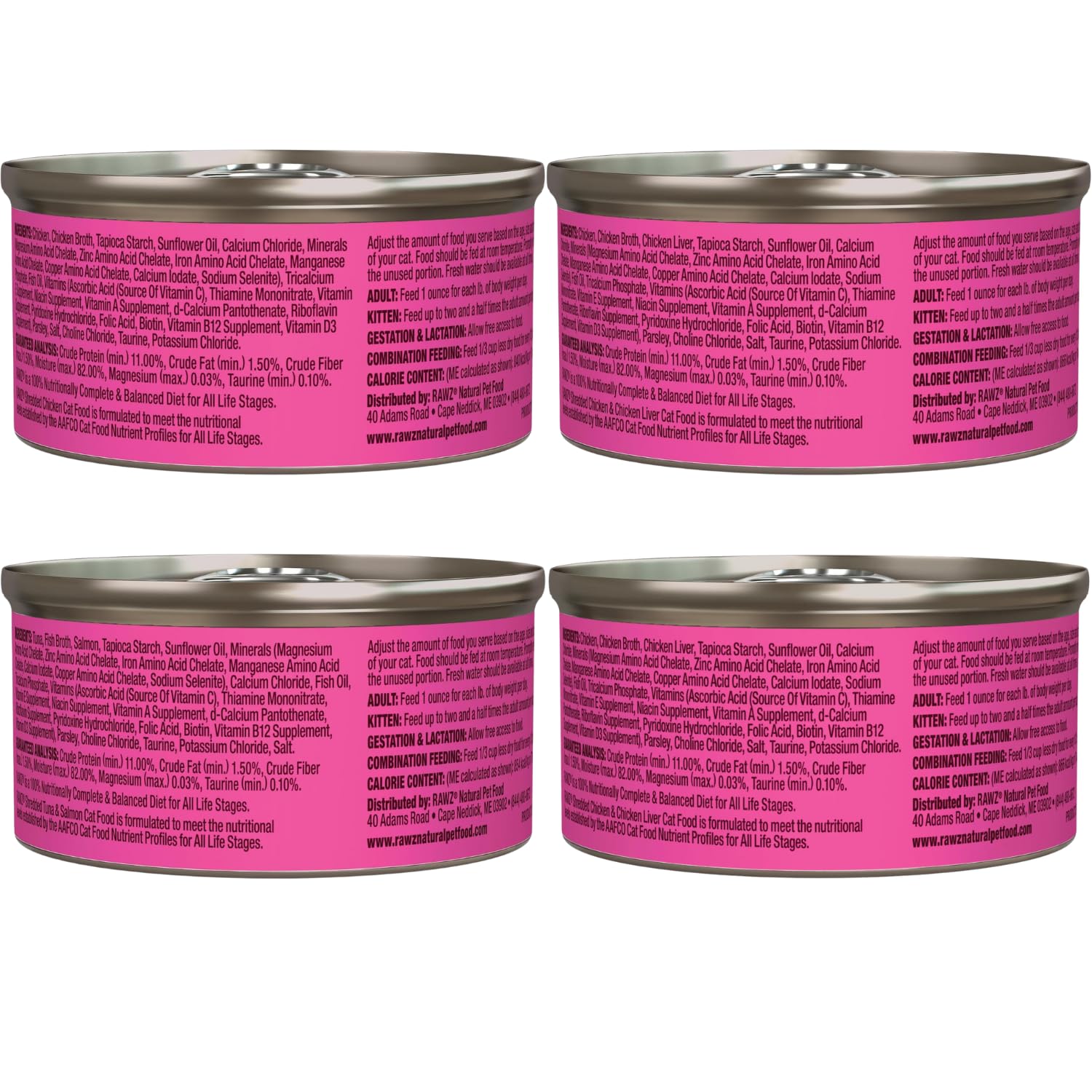Rawz gato lata 3oz atún y pollo, mezcla atractiva para gatos