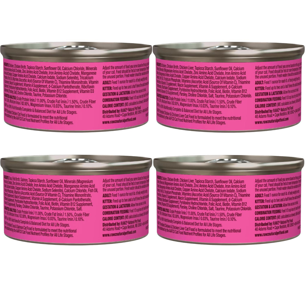 Rawz gato lata 3oz atún y pollo, mezcla atractiva para gatos