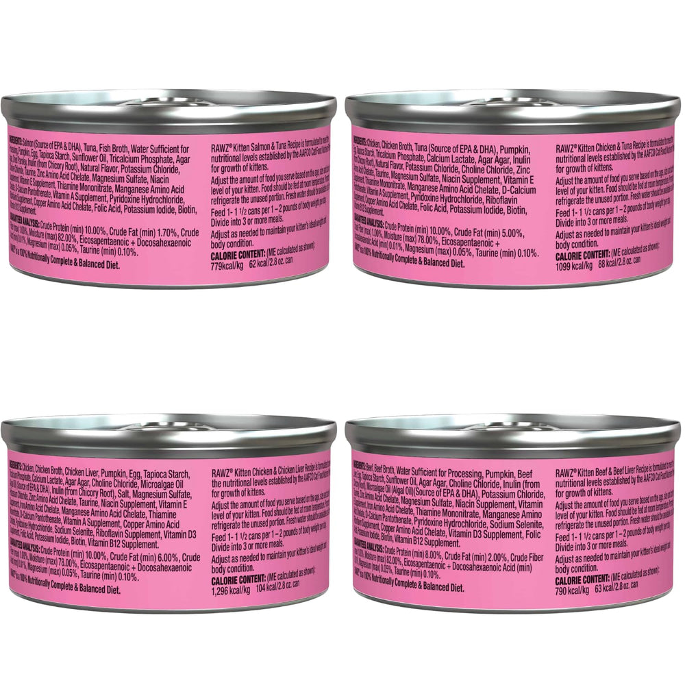 Rawz paté para gatitos con atún en lata, sabor suave.