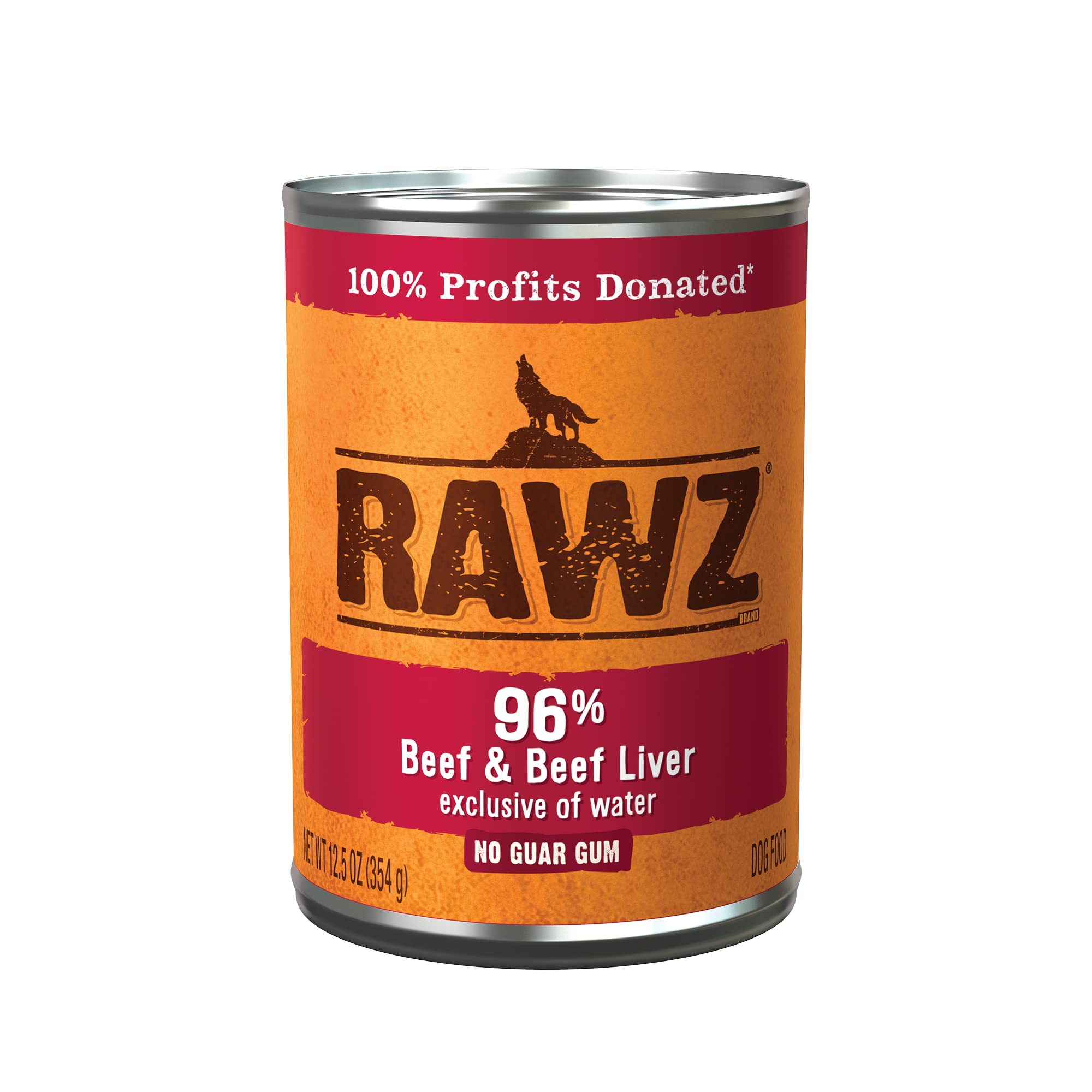 Rawz lata 12,5 oz carne de res para perros activos