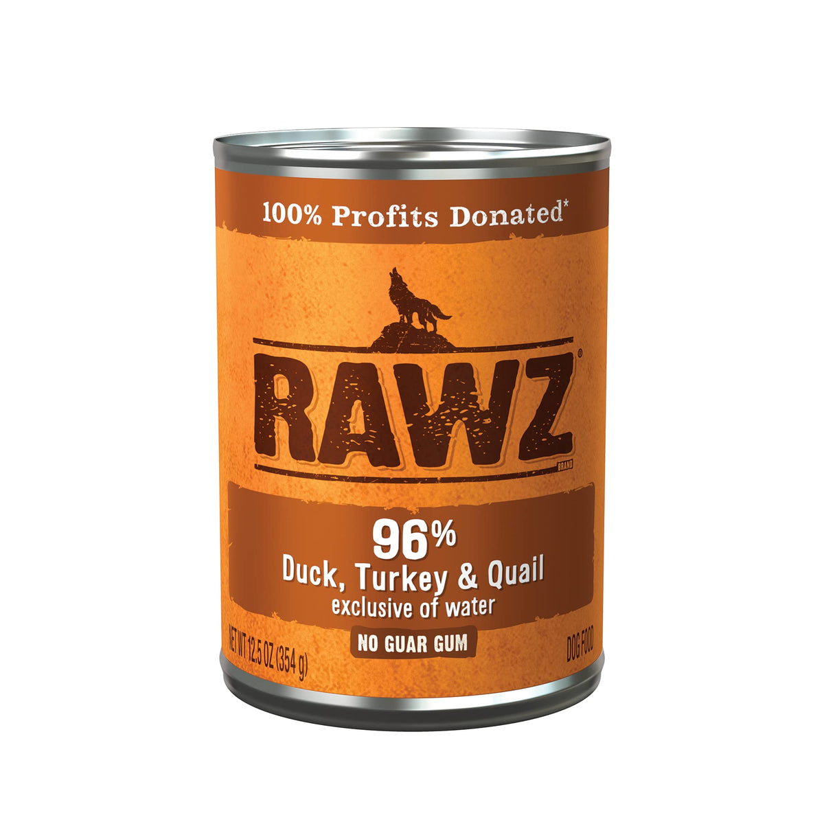Rawz lata carne 96% pato para perros, proteína de alta calidad.