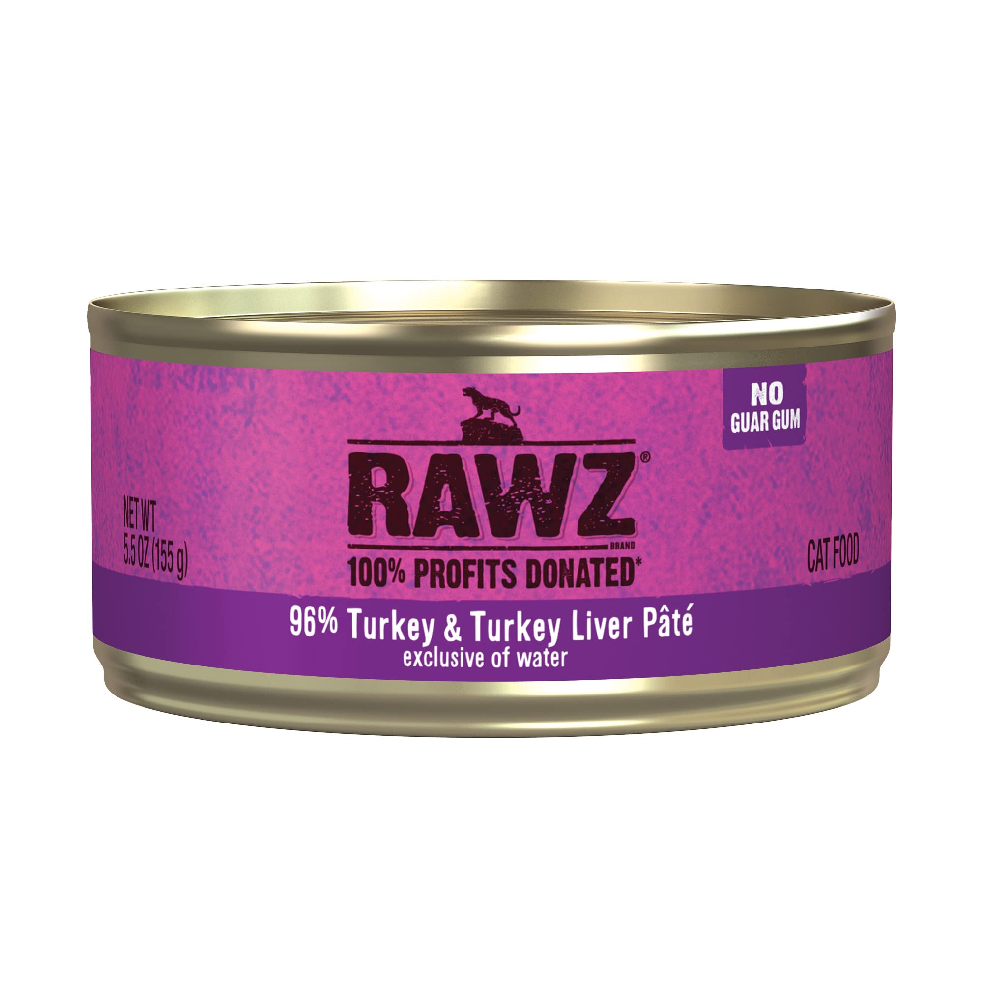 Rawz Pate Natural con pavo en lata, sabor rico y textura suave para gatos