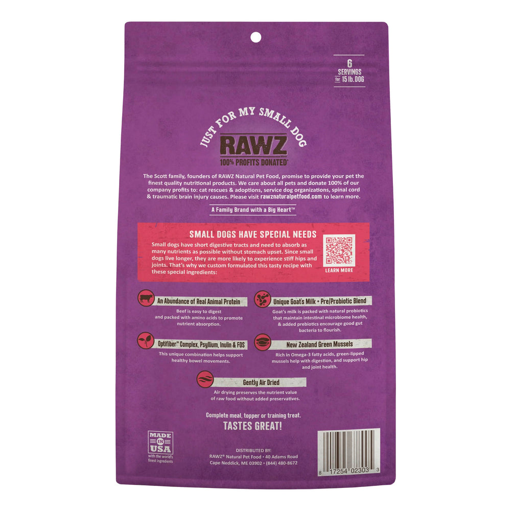 Rawz ingrediente principales carne leche de cabra, apoyo digestivo natural.