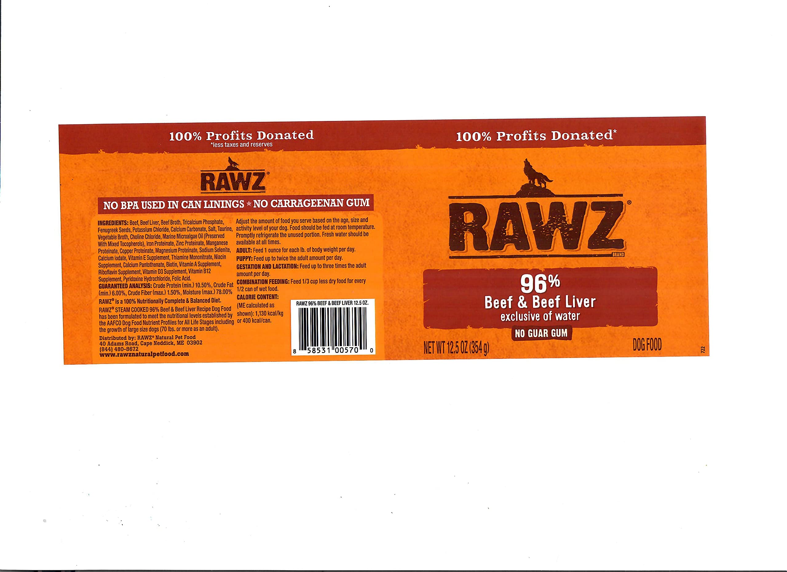 Rawz sin gomas, fórmula clara para perros