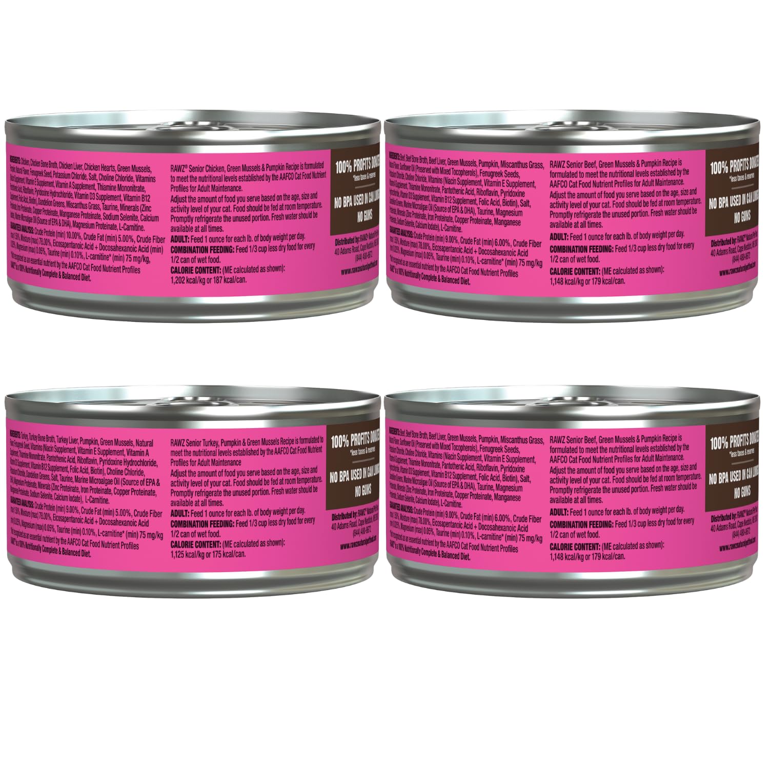 Rawz ternera pate latas: sabor natural y proteína de calidad para gatos adultos.