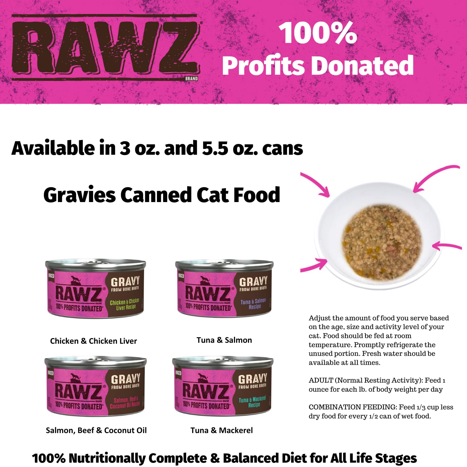 Rawz para gatos: uso diario con caldo nutritivo y carne real.