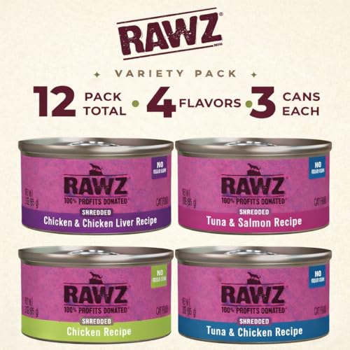 Rawz variedad de sabores para gatos, ideal para rotar la dieta