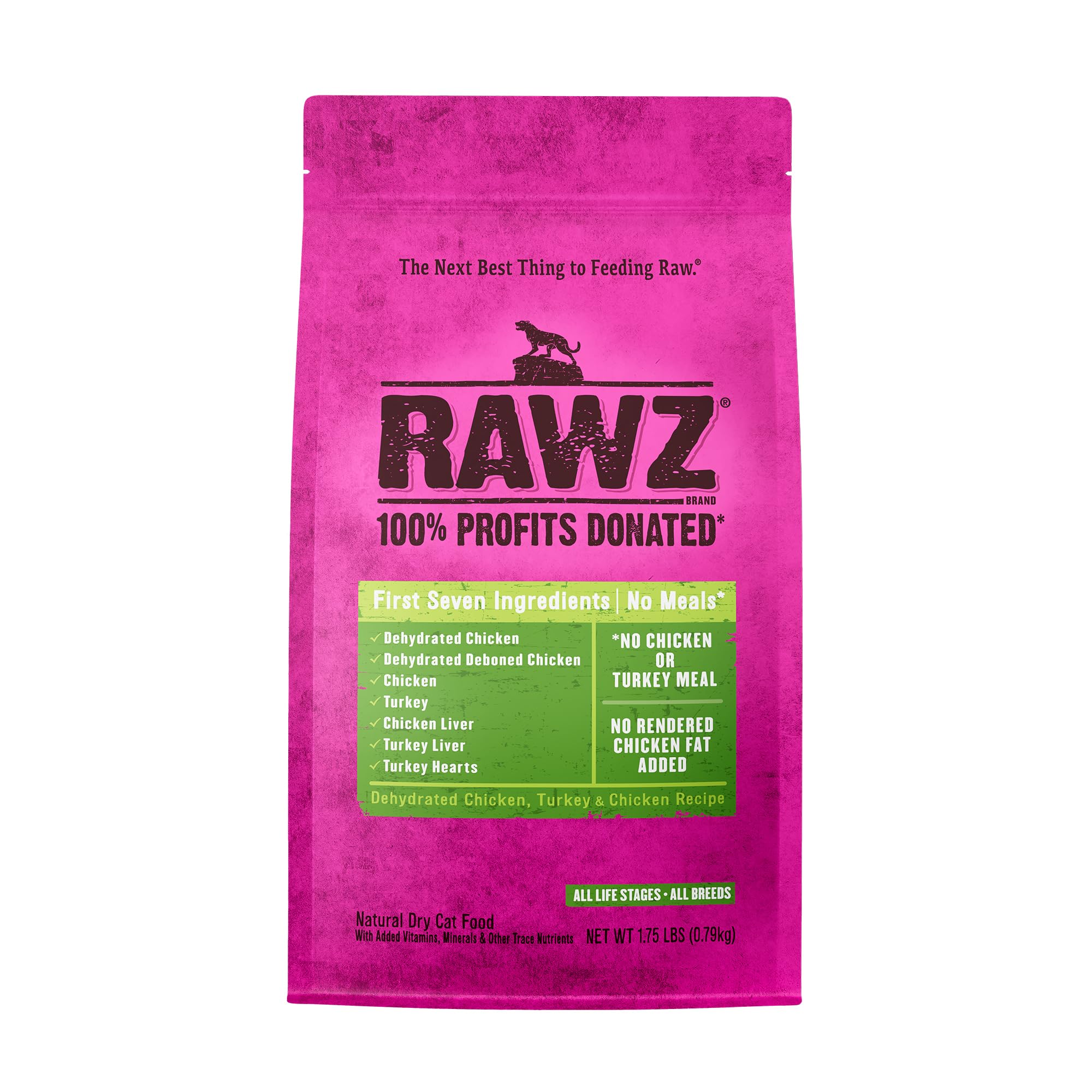 Rawzreg alimento seco para gatos con pollo deshidratado y pavo para una dieta de aves real.