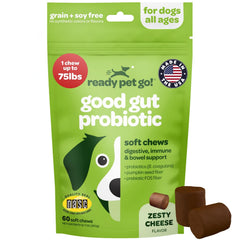 Gomitas probióticas Ready Pet Go en bote para perros, apoyo digestivo suave