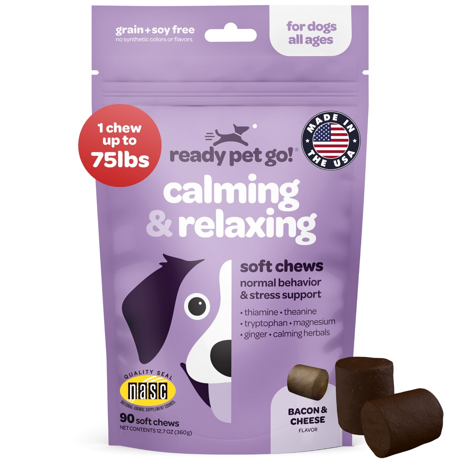 Ready Pet Go masticables calma perros enfoque en empaque para tranquilidad