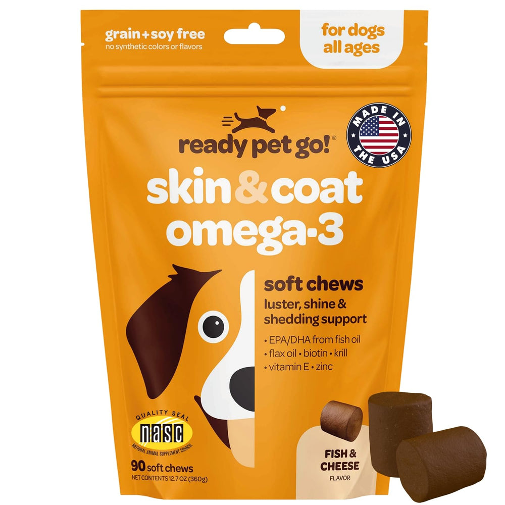 Ready Pet Go! omega-3 para perro mejora piel y pelaje con aceite de krill.