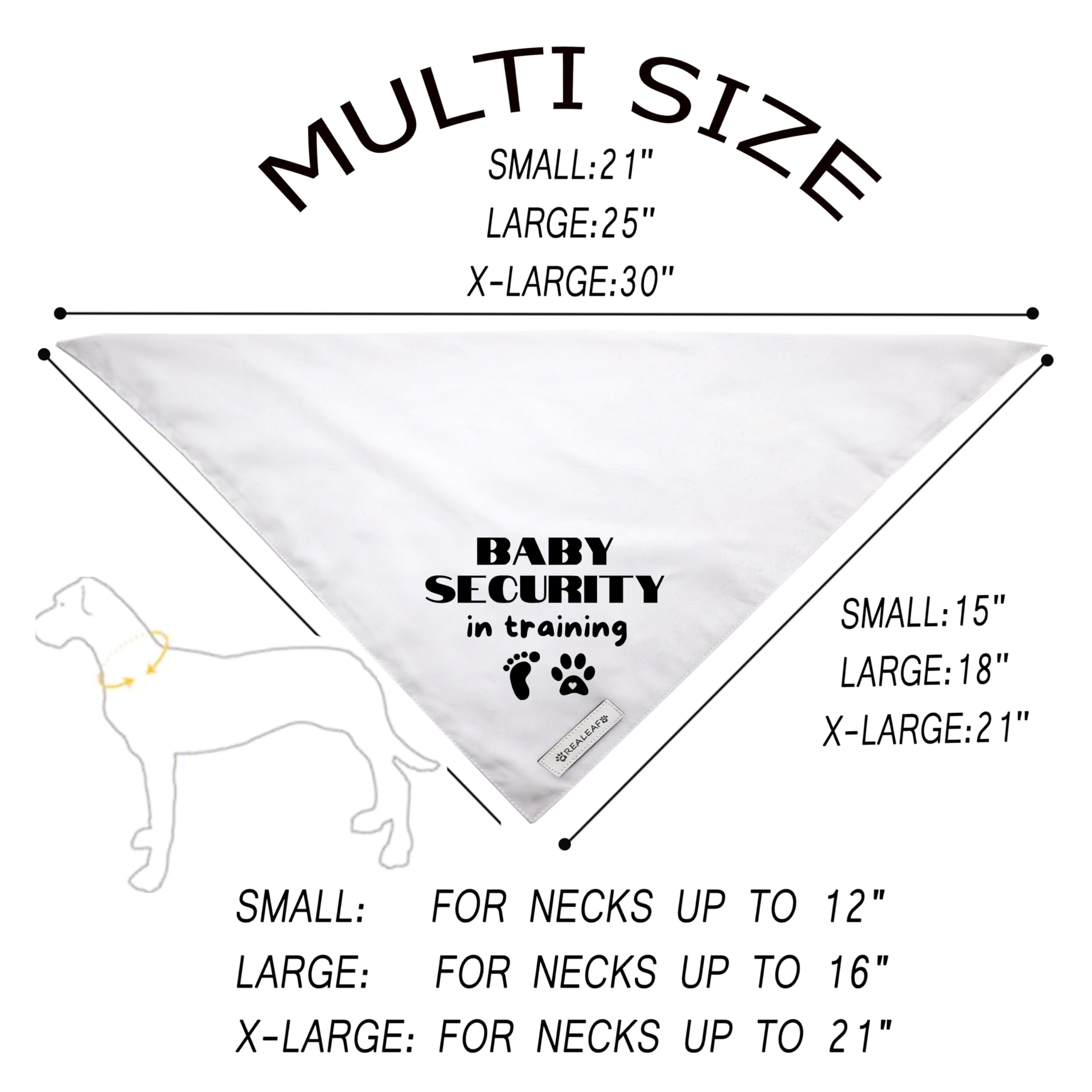 Bandana Realeaf para anuncio de embarazo en perro mediano, ideal para fotos.