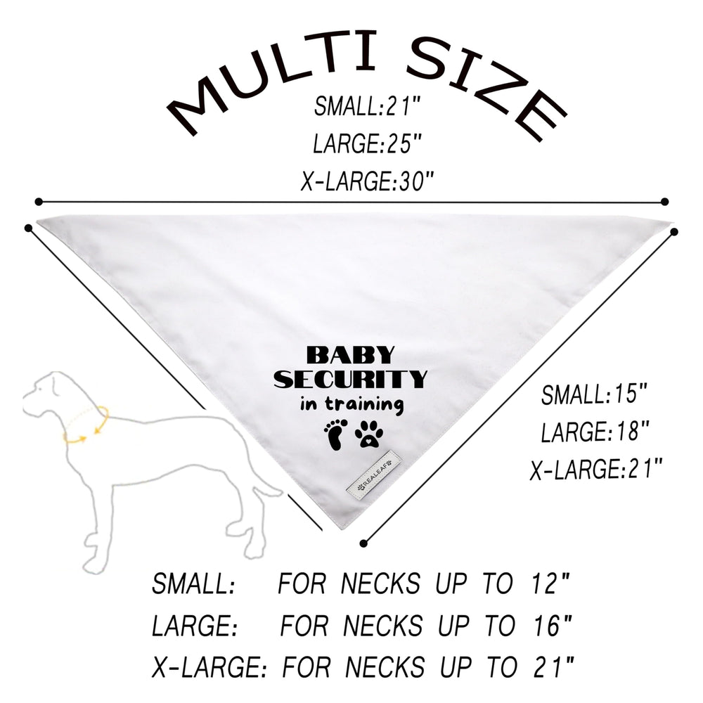 Bandana Realeaf para anuncio de embarazo en perro mediano, ideal para fotos.