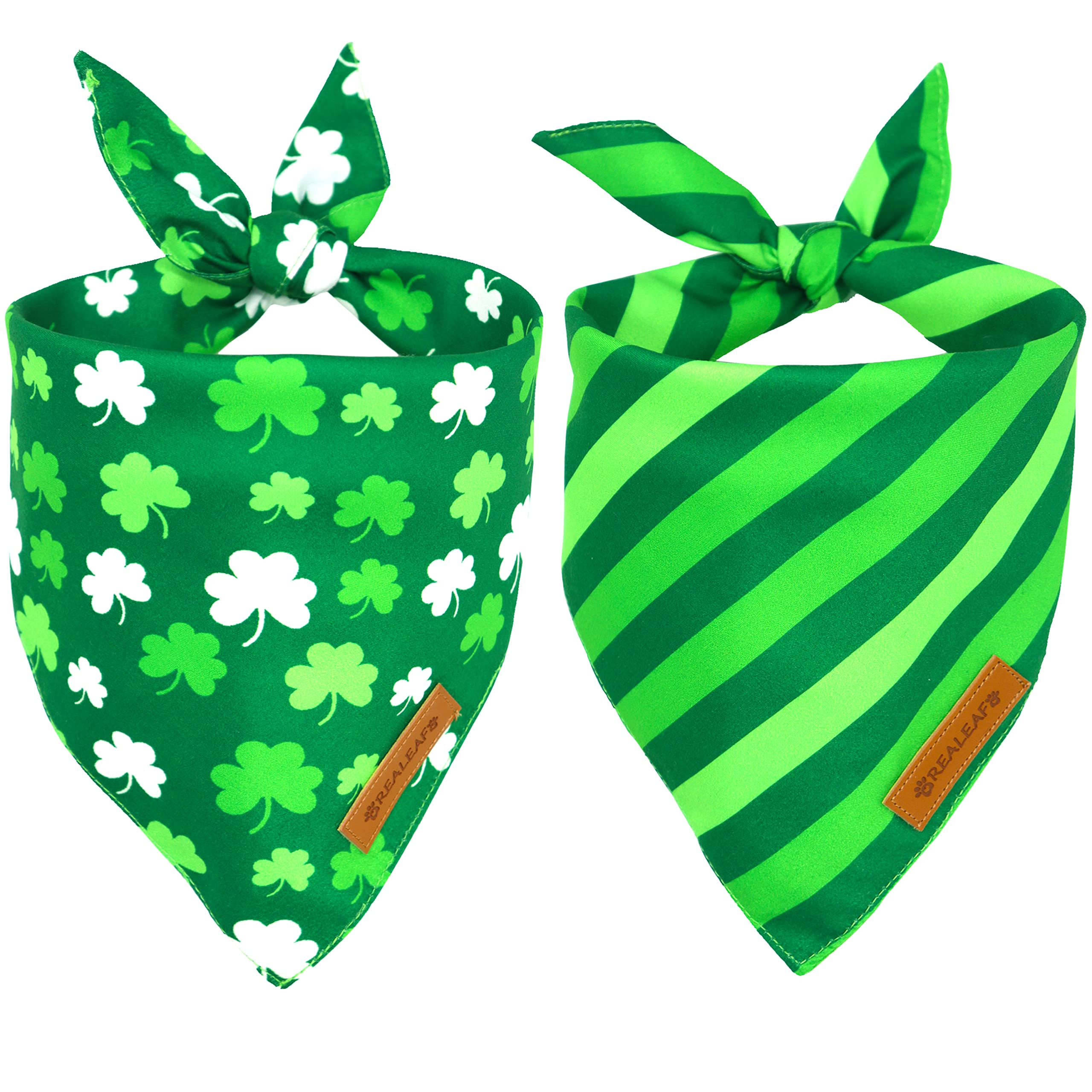 Realeaf bandana Saint-Patrick motif triangle pour chien, look festif.