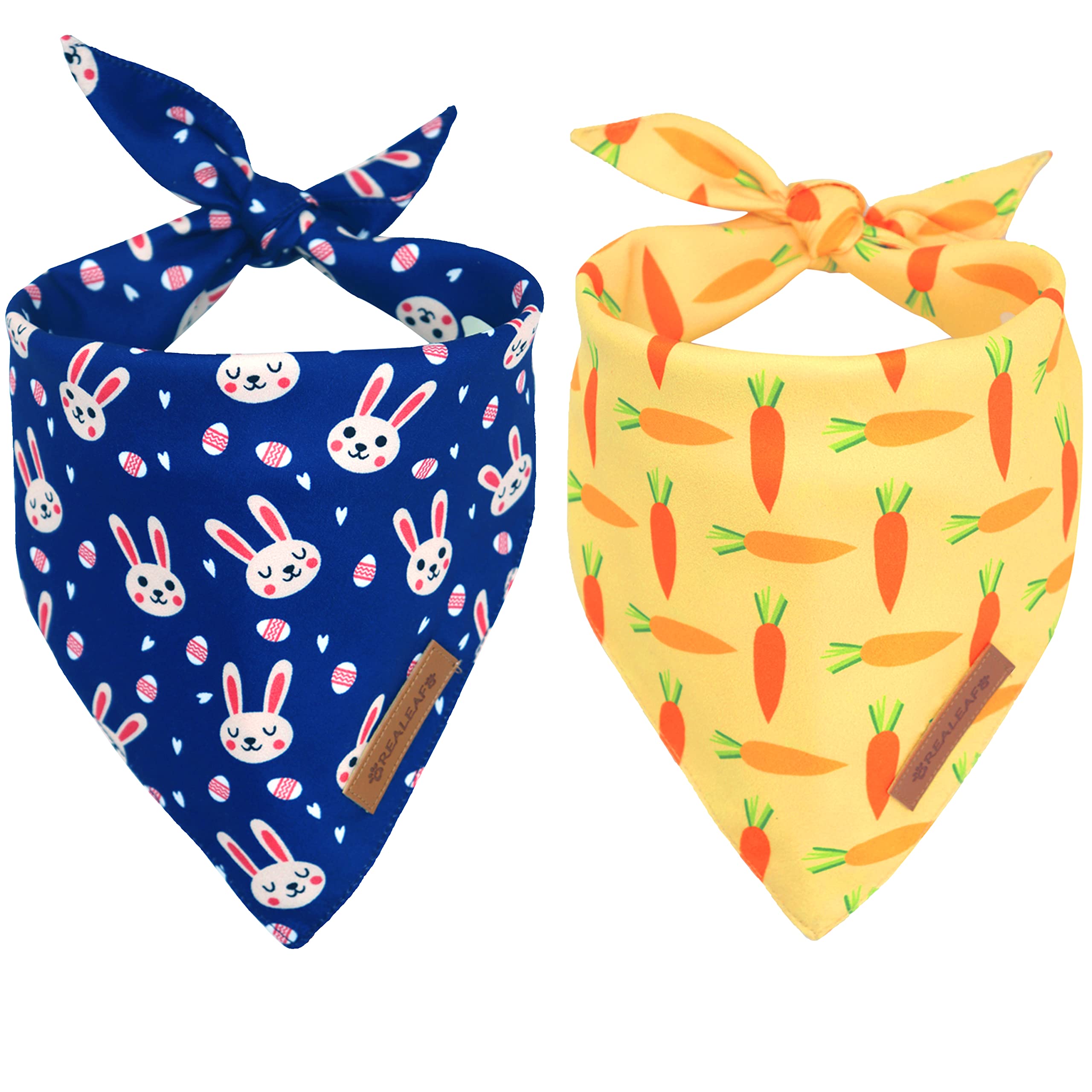 Bandanas Pascua Realeaf para perros, dos piezas, ideales para sesiones de fotos.
