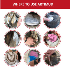 Red Horse Products Artimud aplicacion ranilla y suela, uso práctico en zonas sensibles