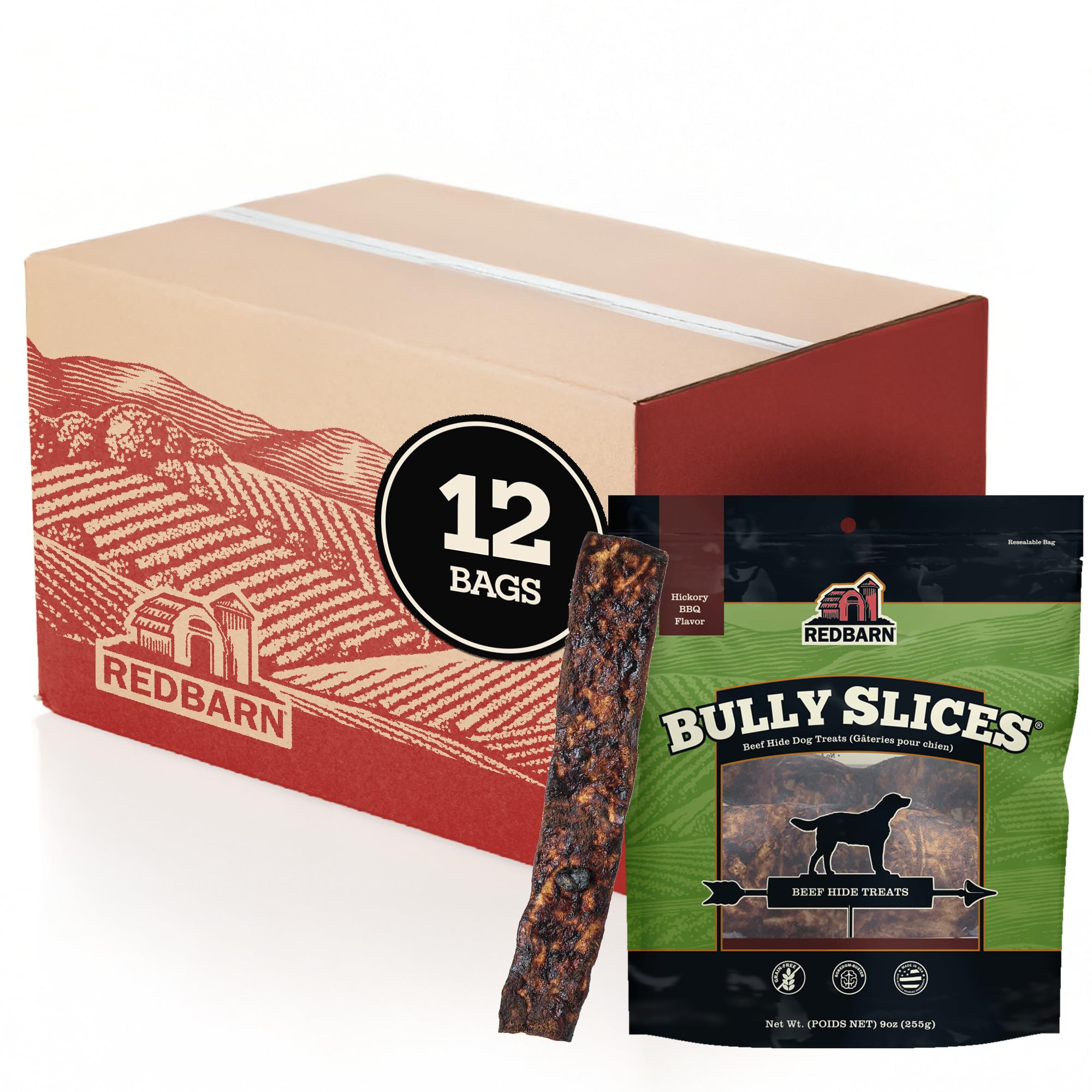 Redbarn Bully Slices sabor barbacoa para perros, ideal como premio durante el entrenamiento