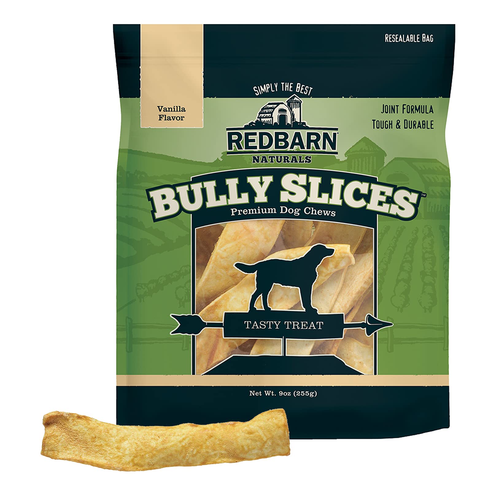Redbarn Bully Slices Vanilla, sabor delicioso para premiar y entretener a tu perro.